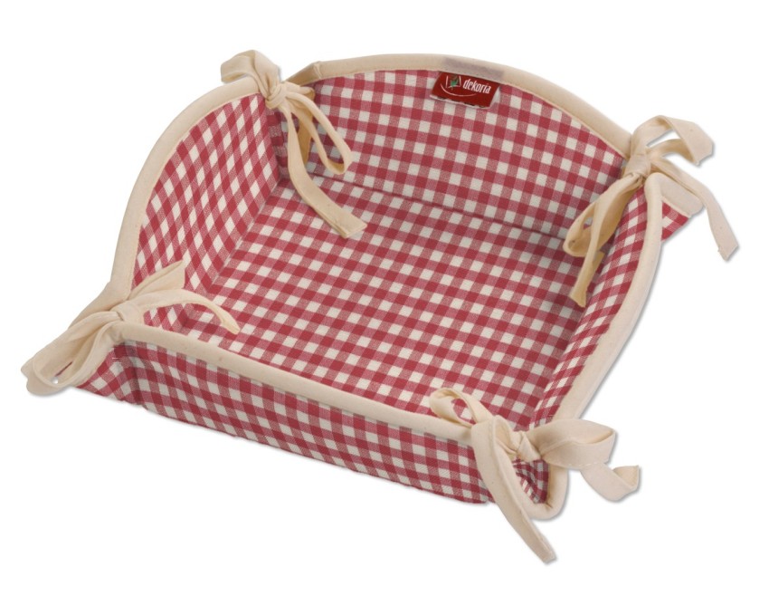 E-shop Dekoria Textilný košík, červeno-biele malé káro, 20 x 20 cm, Quadro, 136-15