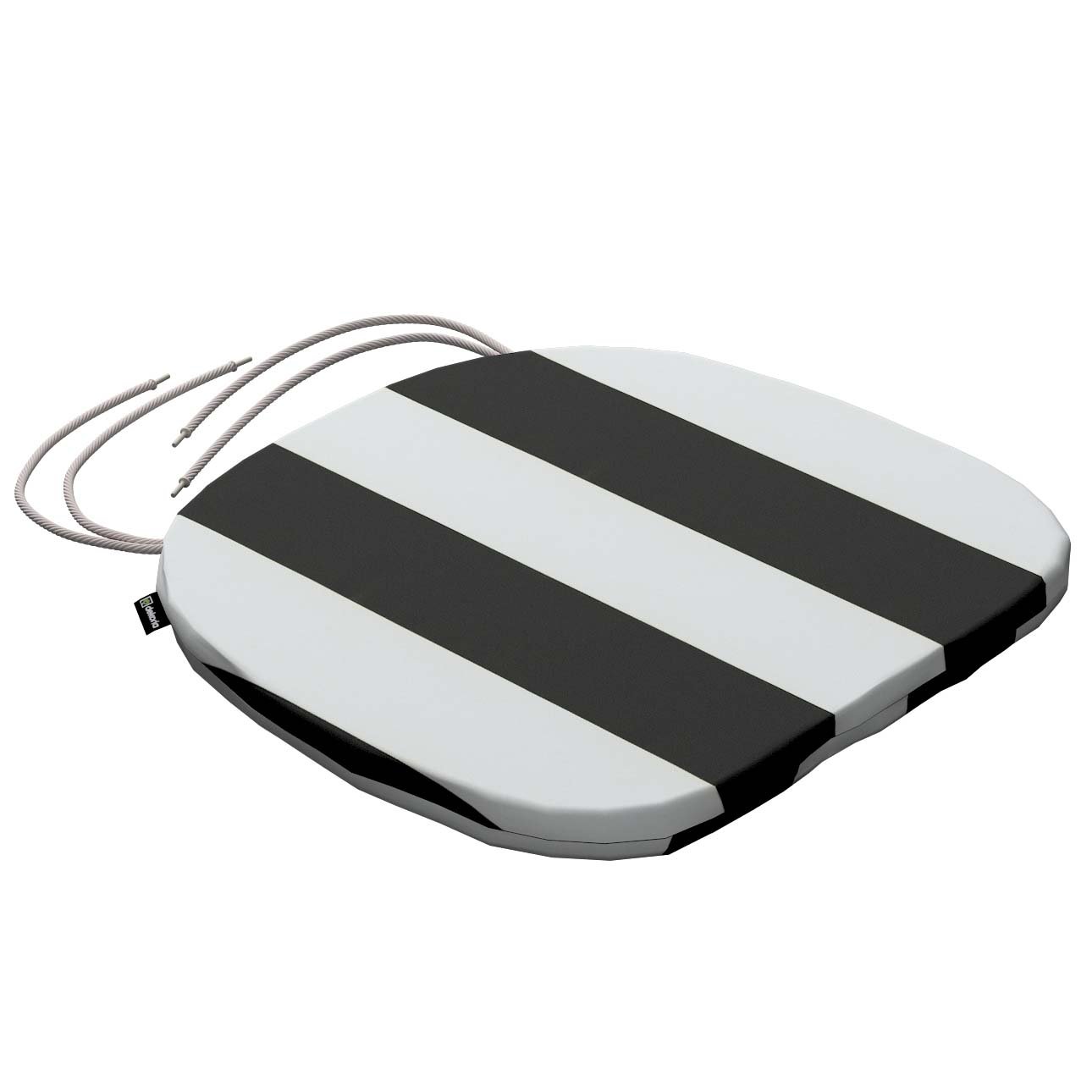 E-shop Dekoria Boris s viazaním, bielo-čierne pásy, 40 x 37 x 2,5 cm, Vintage 70's, 137-53