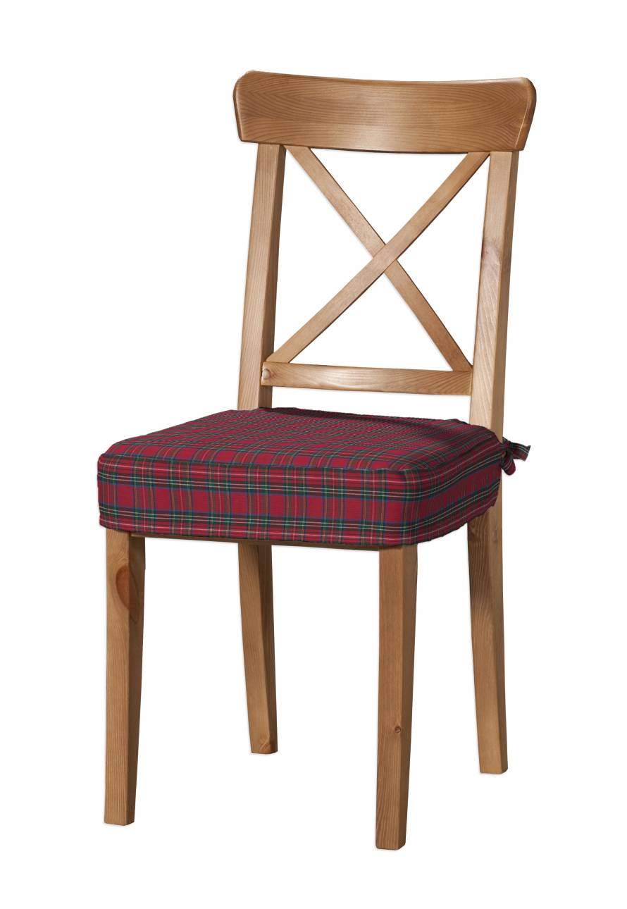 Dekoria Sedák na židli IKEA Ingolf, kostka červená/zelená, židle Inglof, Quadro, 126-29