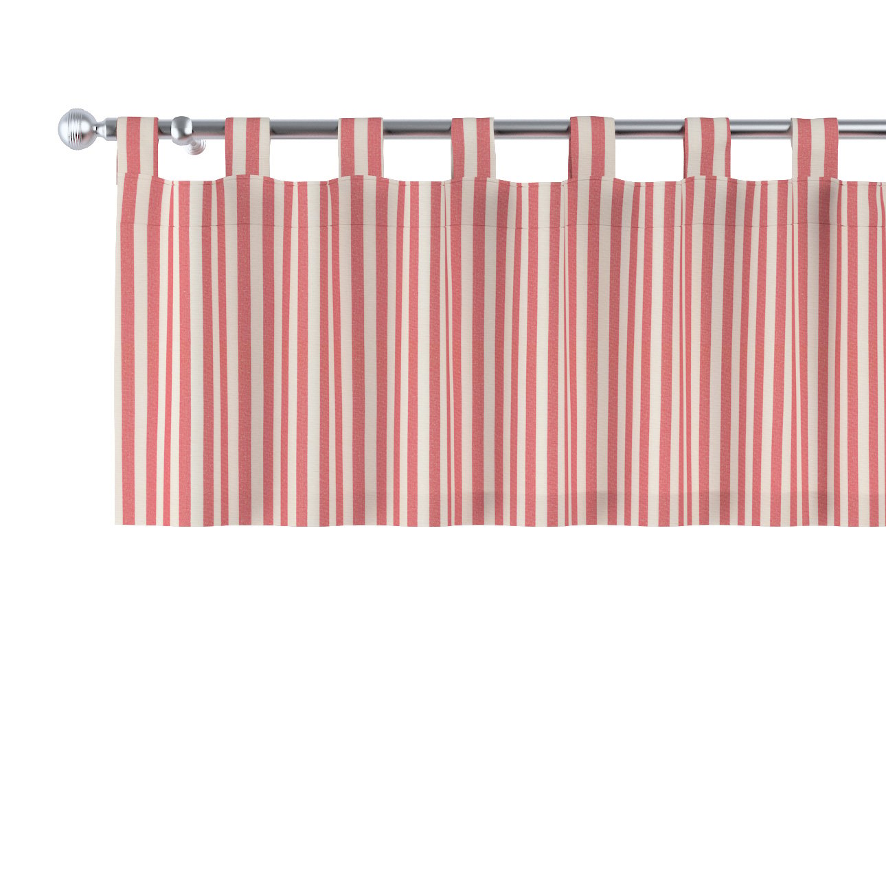 Dekoria Krátky záves na pútkach, červeno-biele prúžky, 390 x 40 cm, Quadro, 136-17