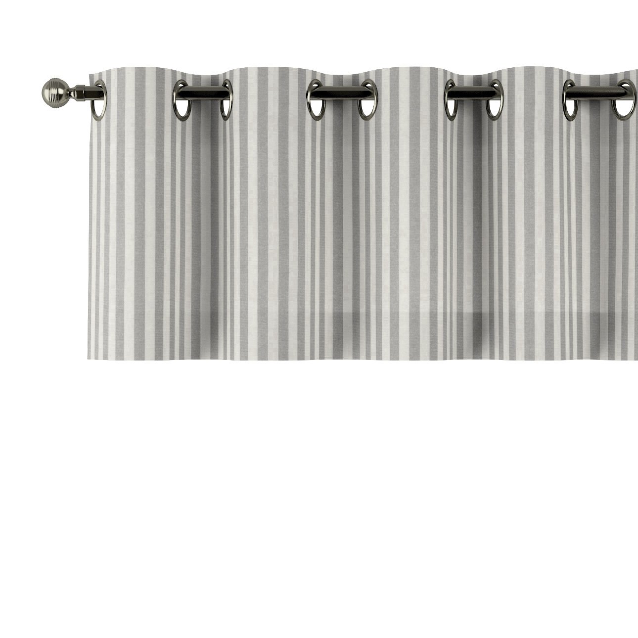 Dekoria Krátky záves na kolieskach, sivo-biele prúžky, 390 x 40 cm, Quadro, 136-12