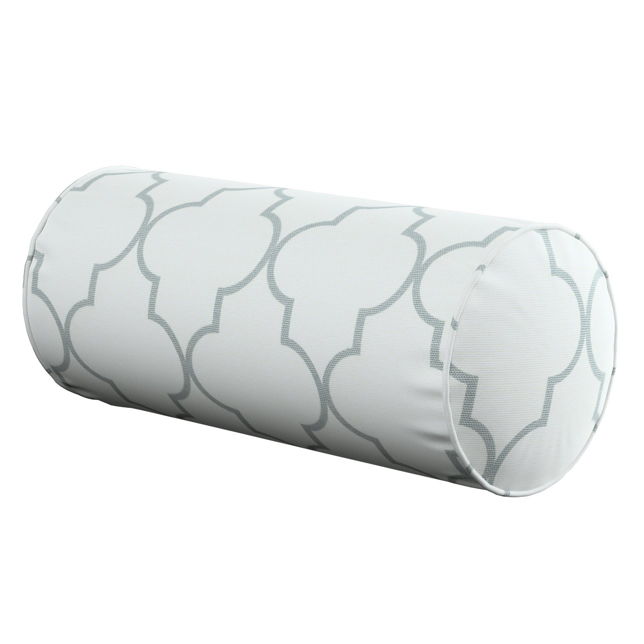 Bolster cushion grey Moroccan pattern on white background 137 85