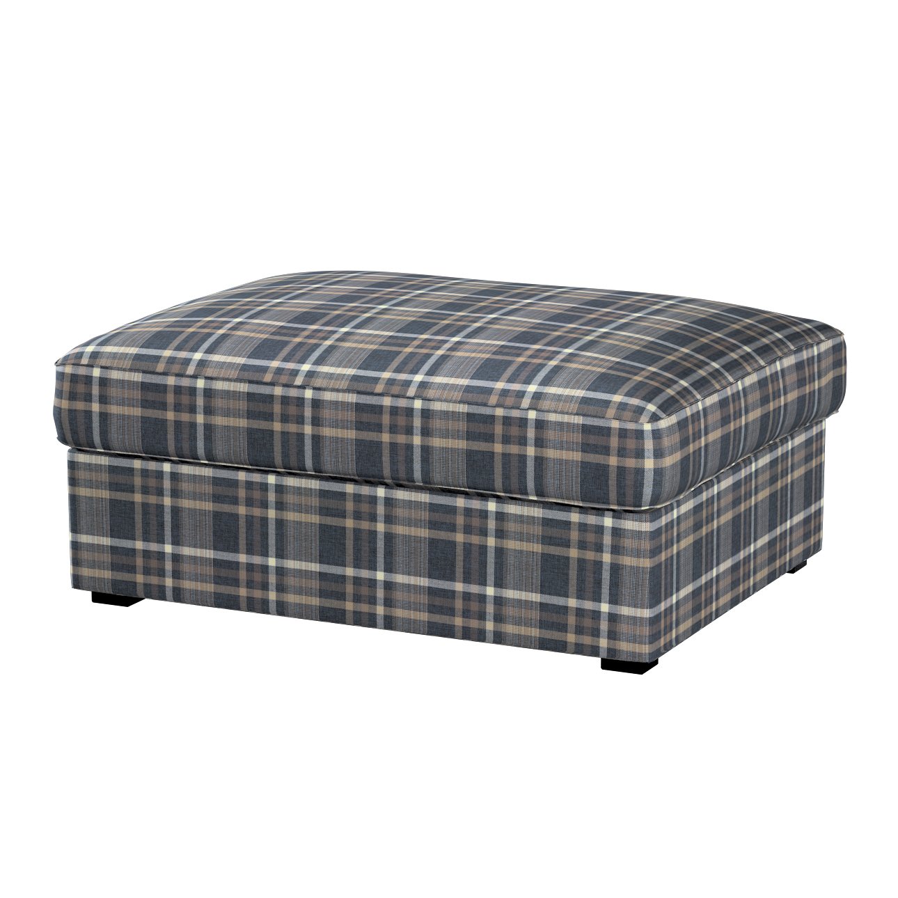 Black deals plaid ottoman