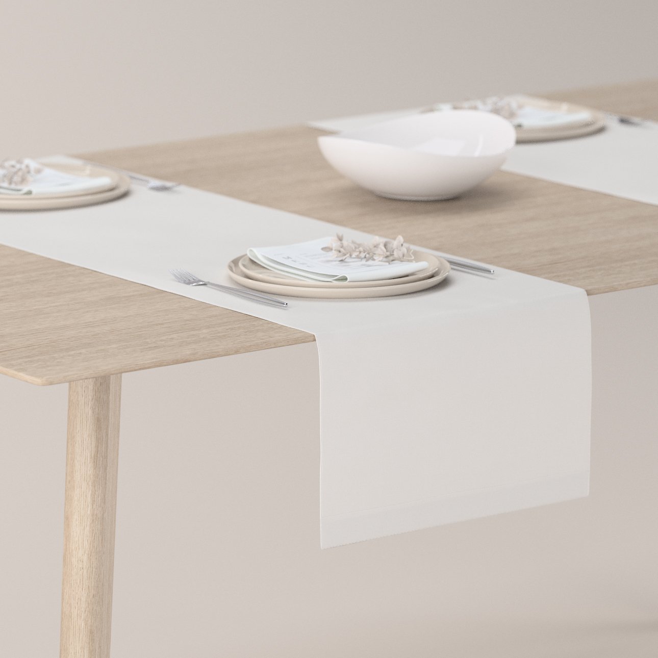 E-shop Dekoria Štóla na stôl, biela, 40 x 130 cm, Linen, 392-04