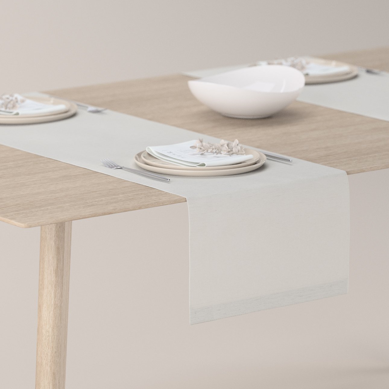 Dekoria Štóla na stôl, teplá biela, 40 x 130 cm, Linen, 159-06