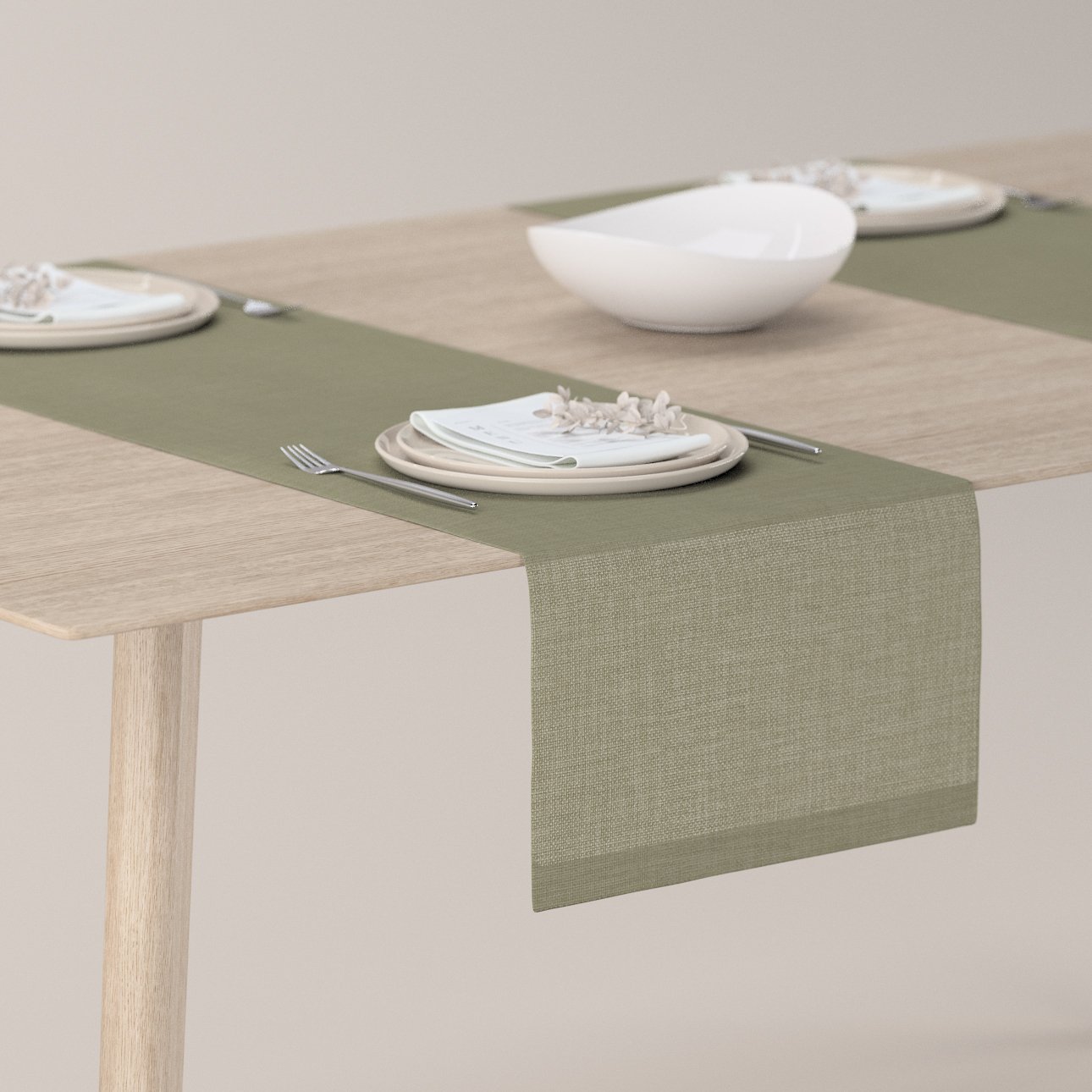 Dekoria Štóla na stôl, zelená, 40 x 130 cm, Sensuale Premium, 144-43
