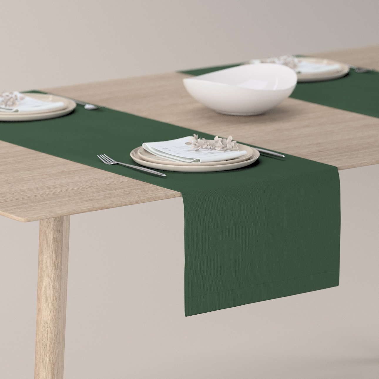 Dekoria Štóla na stôl, zelená, 40 x 130 cm, Cotton Panama, 702-06