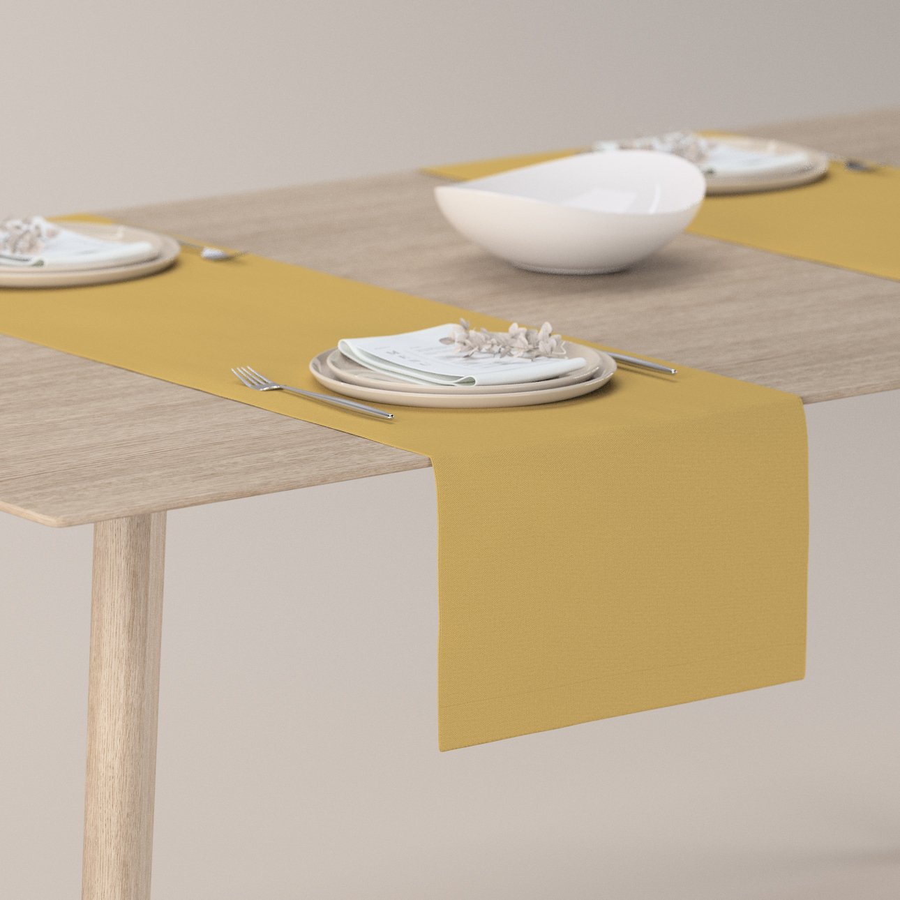 Dekoria Štóla na stôl, matná žltá, 40 x 130 cm, Cotton Panama, 702-41