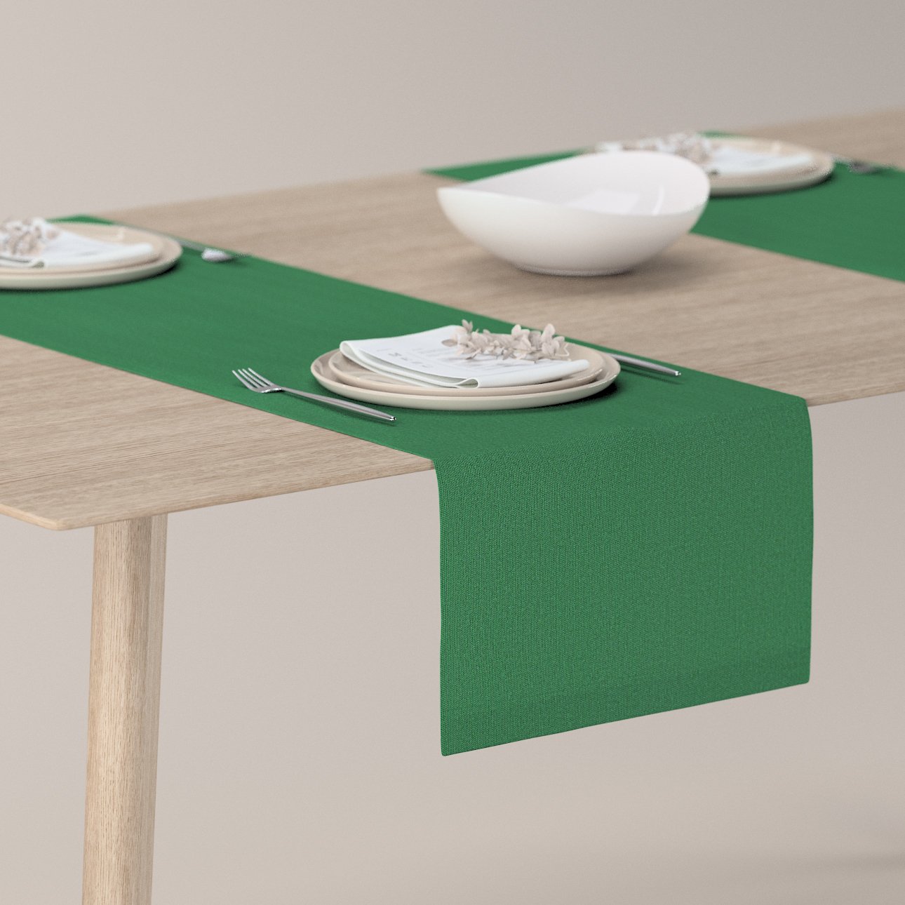 E-shop Dekoria Štóla na stôl, fľašovo zelená, 40 x 130 cm, Loneta, 133-18