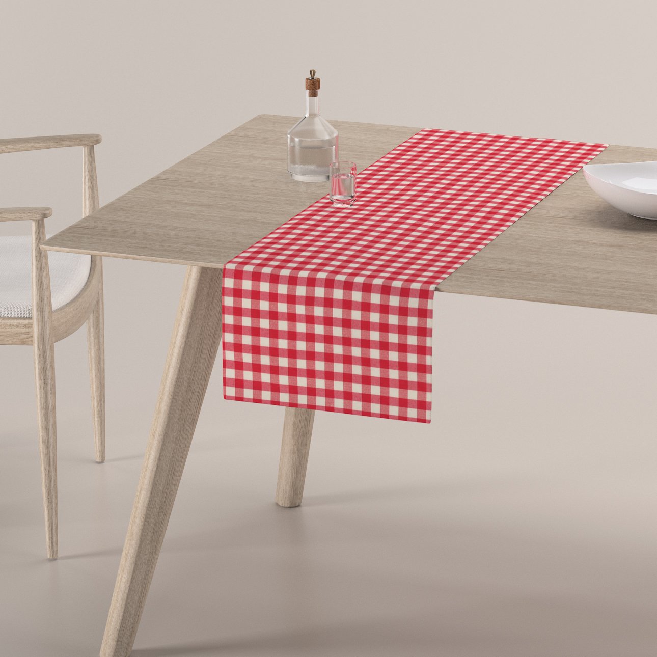 Red and white clearance table runner