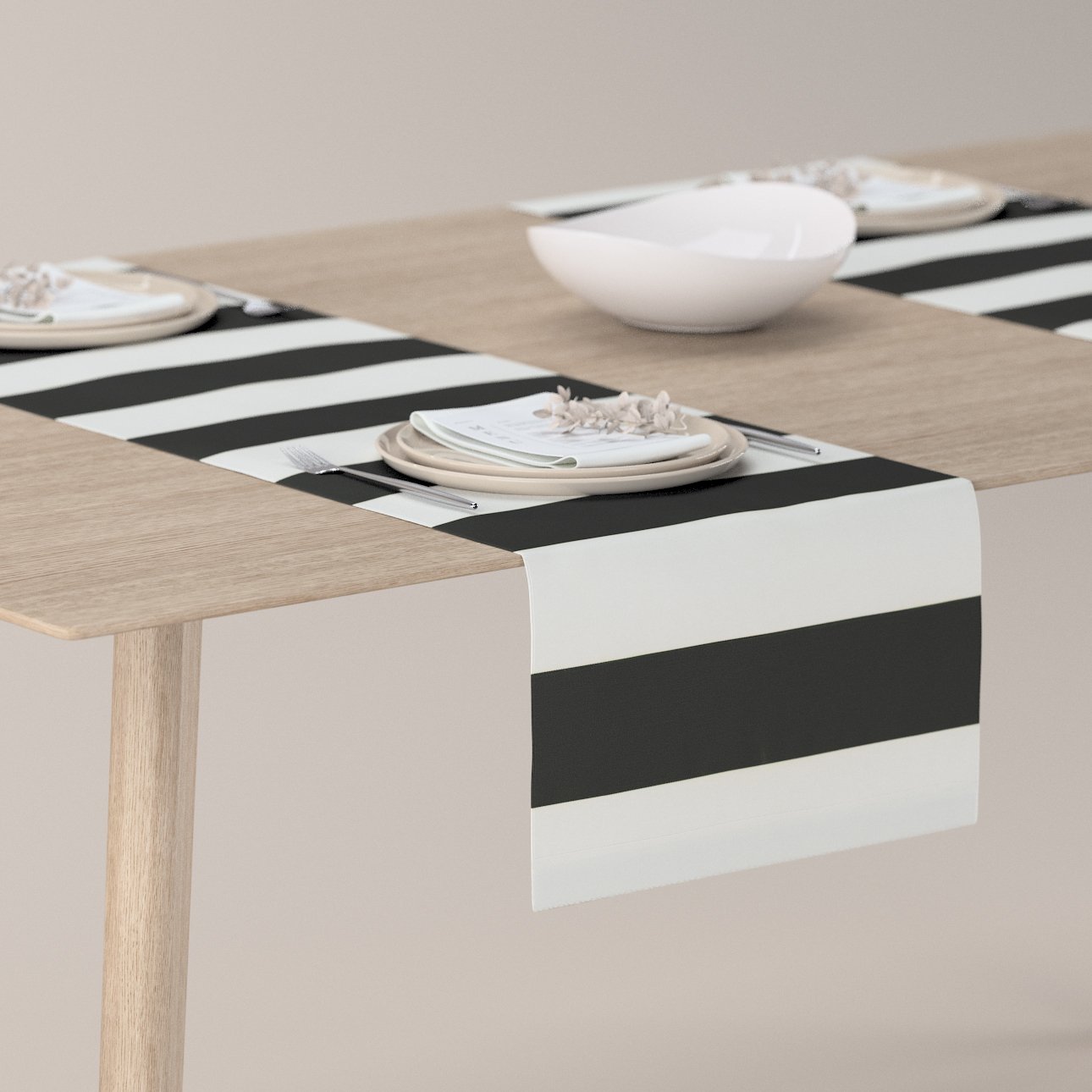 Tischläufer, schwarz-weiß, 137-53, 40 cm x 130