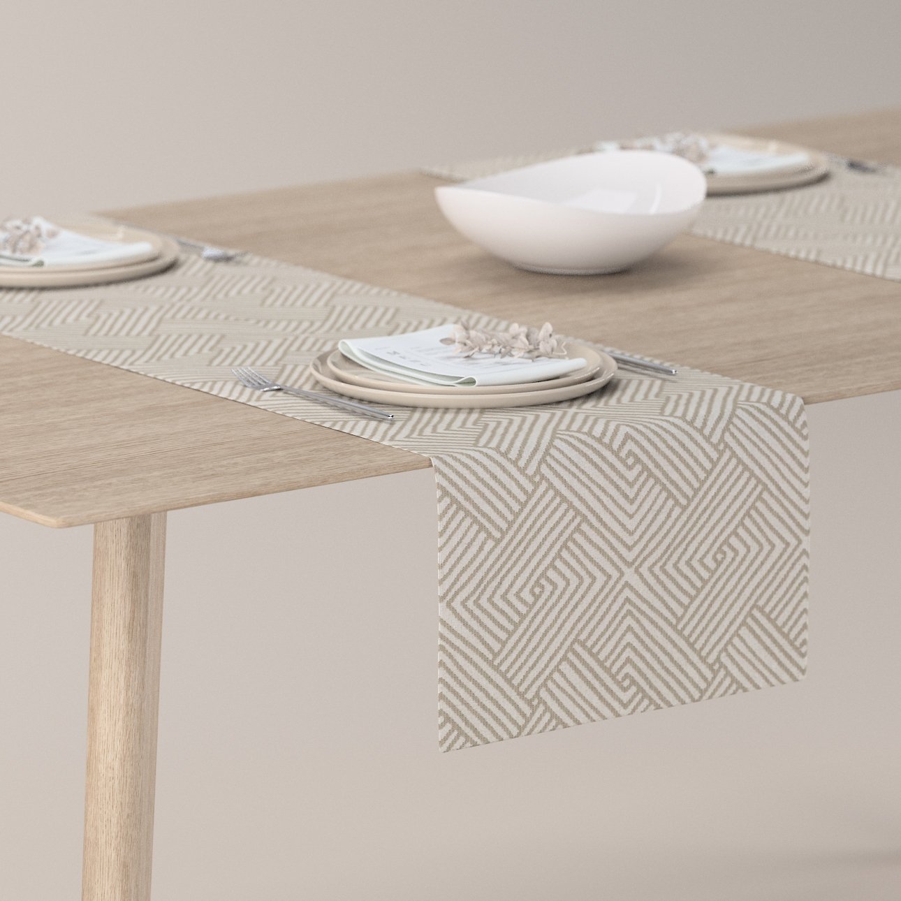 Beige table shop runner