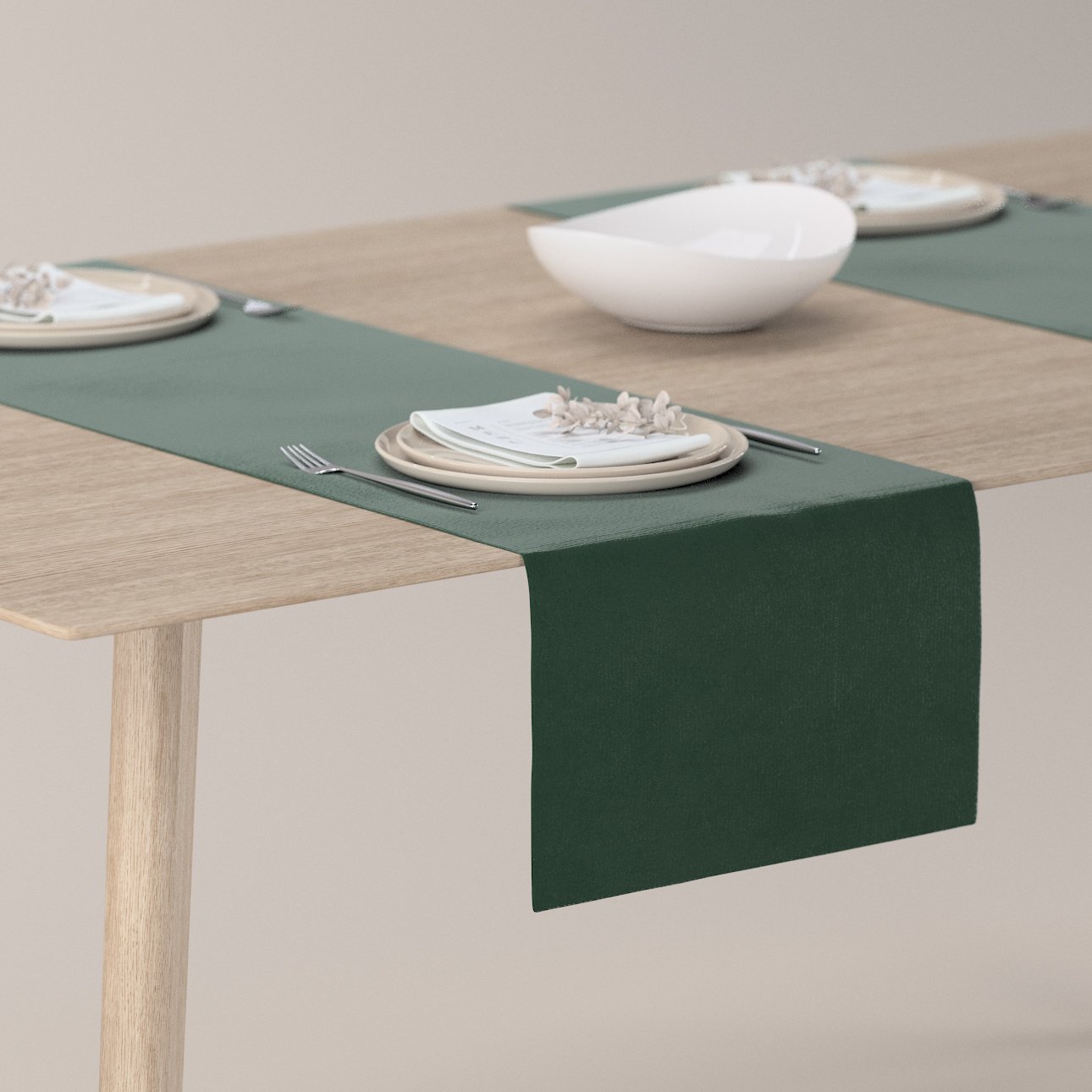 Dekoria Štóla na stôl, lesná zelená, 40 x 130 cm, Crema, 180-63
