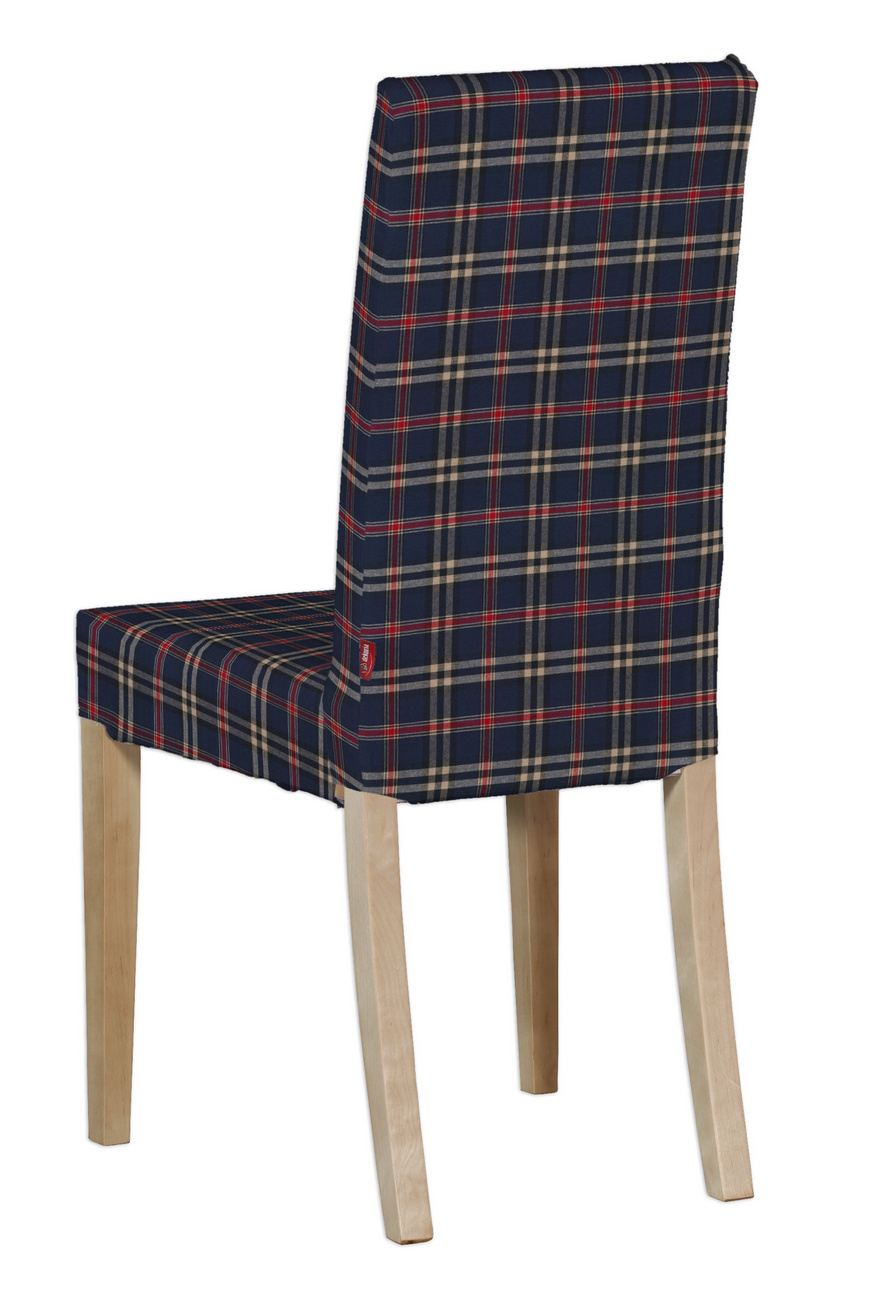 Dekoria Návlek na stoličku Harry (krátky), modro - červené káro, návlek na stoličku Harry krátky, Quadro, 142-68