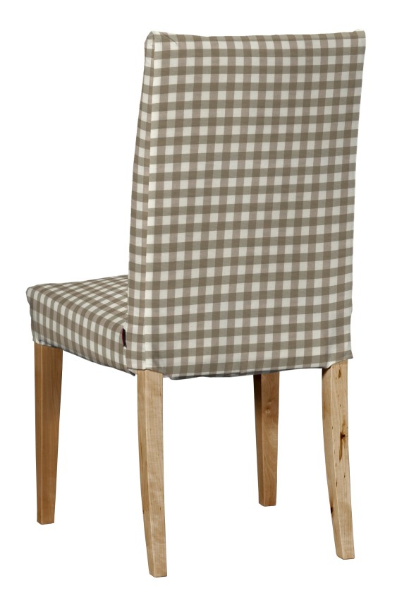 Dekoria Potah na židli IKEA Henriksdal, krátký, béžová - bílá střední kostka, židle Henriksdal, Quadro, 136-06