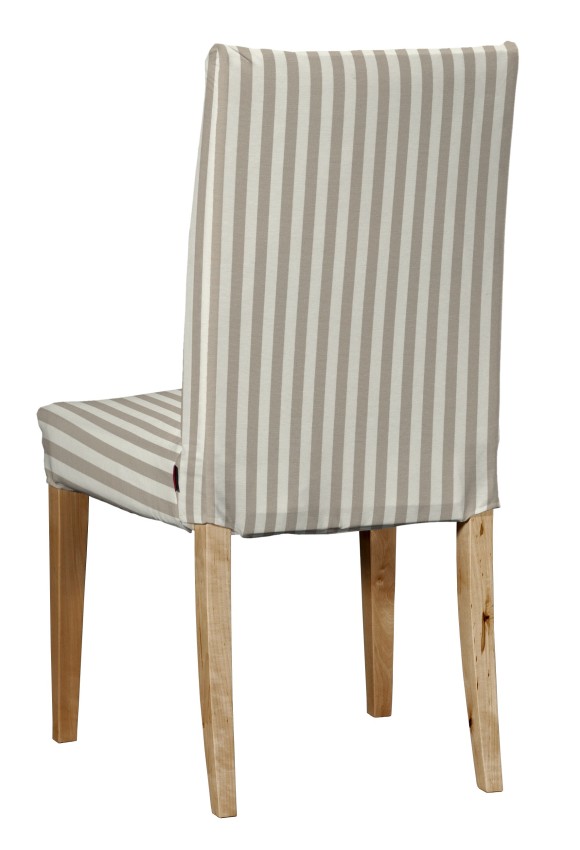 Dekoria Potah na židli IKEA Henriksdal, krátký, béžová - bílá pruhy, židle Henriksdal, Quadro, 136-07
