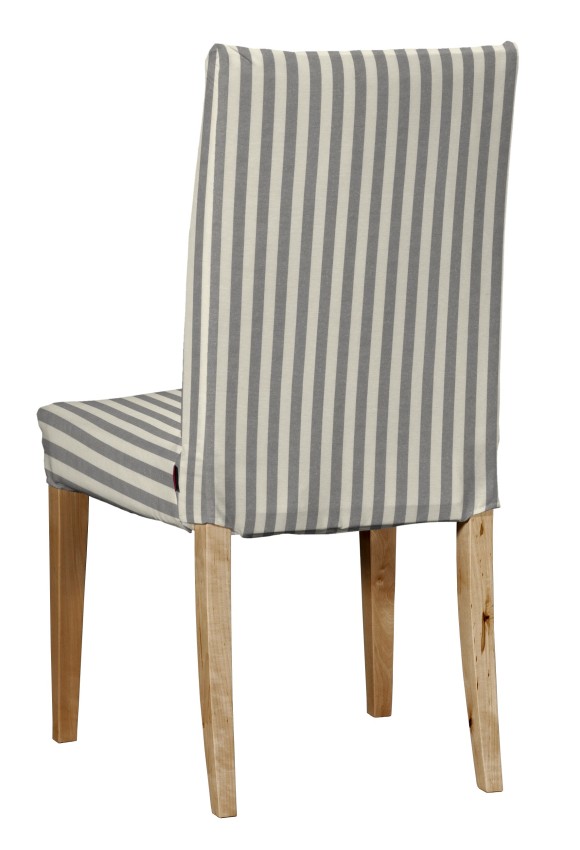 Dekoria Potah na židli IKEA Henriksdal, krátký, šedo - bílá - pruhy, židle Henriksdal, Quadro, 136-12