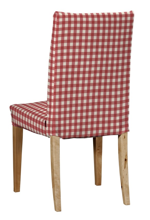 Dekoria Potah na židli IKEA Henriksdal, krátký, červeno - bílá střední kostka, židle Henriksdal, Quadro, 136-16