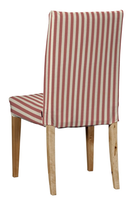 Dekoria Návlek na stoličku Henriksdal (krátky), červeno-biele prúžky, návlek na stoličku Henriksdal - krátky, Quadro, 136-17