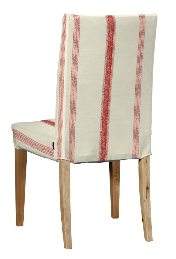 Dekoria Potah na židli IKEA Henriksdal, krátký, režný podklad, červené pásky, židle Henriksdal, Avignon, 129-15