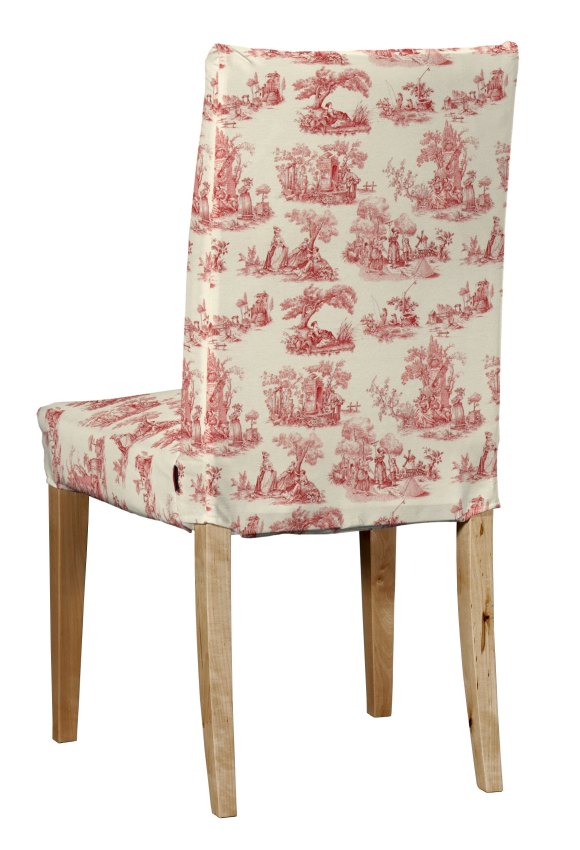 Dekoria Návlek na stoličku Henriksdal (krátky), bordový vzor na svetlobéžovom podklade, návlek na stoličku Henriksdal - krátky, Avinon, 132-15