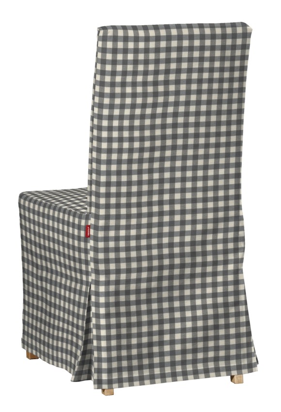 Dekoria Potah na židli IKEA Henriksdal, dlouhý, šedo - bílá střední kostka, židle Henriksdal, Quadro, 136-11