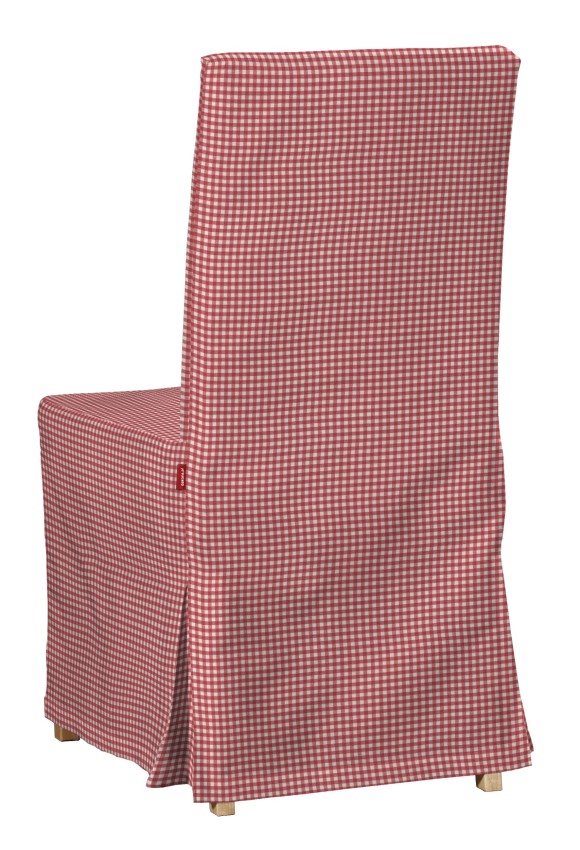 Dekoria Potah na židli IKEA Henriksdal, dlouhý, červeno - bílá jemná kostka, židle Henriksdal, Quadro, 136-15