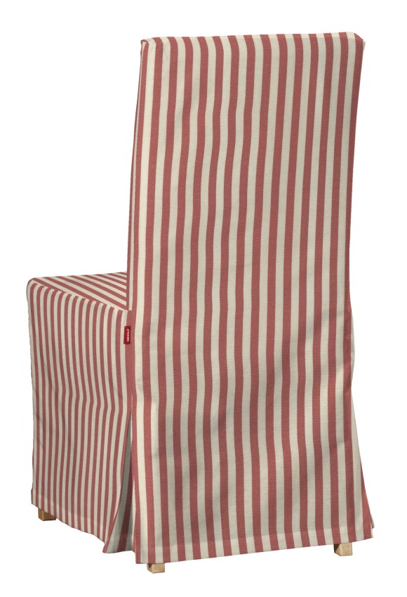 Dekoria Návlek na stoličku Henriksdal (dlhý), červeno-biele prúžky, návlek na stoličku Henriksdal - dlhý, Quadro, 136-17
