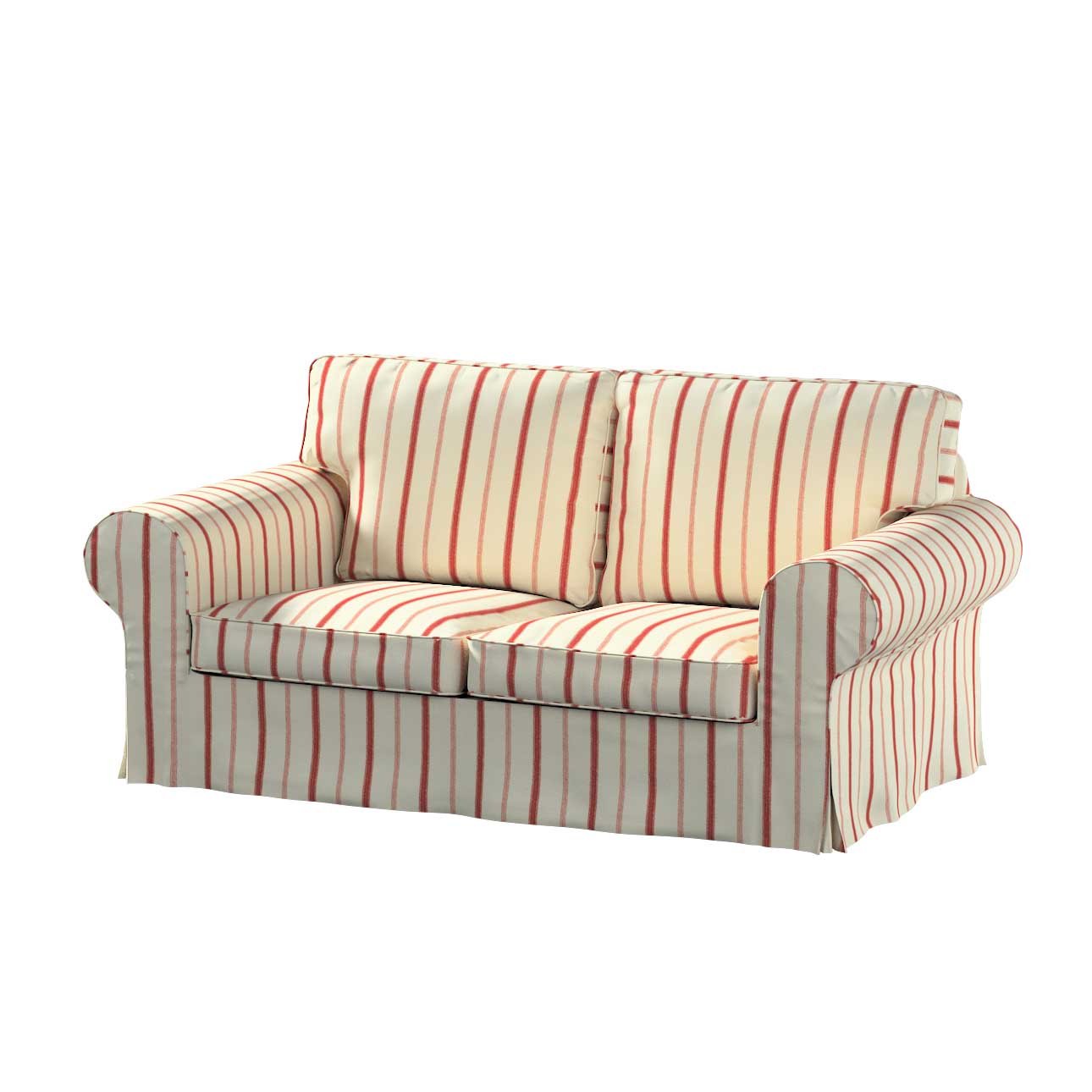 Ektorp 2seater sofa cover, red stripes, ivory background, 12915, 173