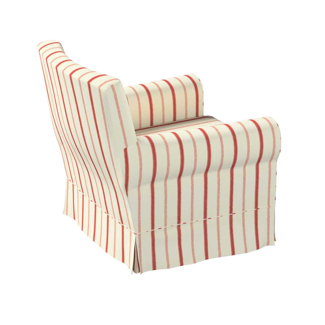Ektorp Jennylund armchair cover, red stripes, ivory background, 12915