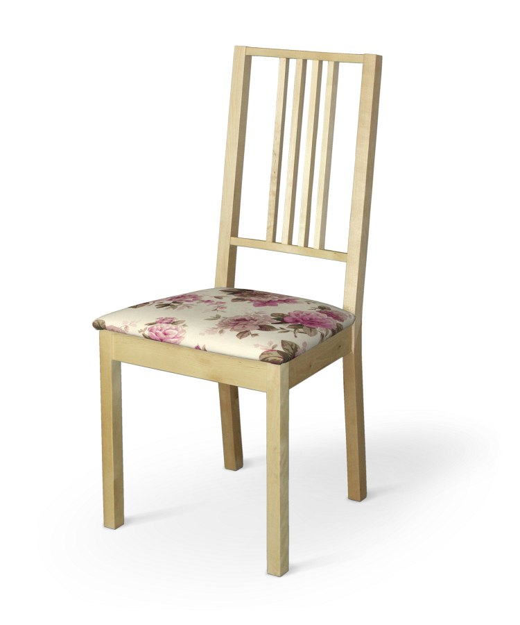Dekoria Potah na sedák židle Börje, růžovo - béžové růže na krémovém pozadí, potah sedák židle Börje, Londres, 141-07