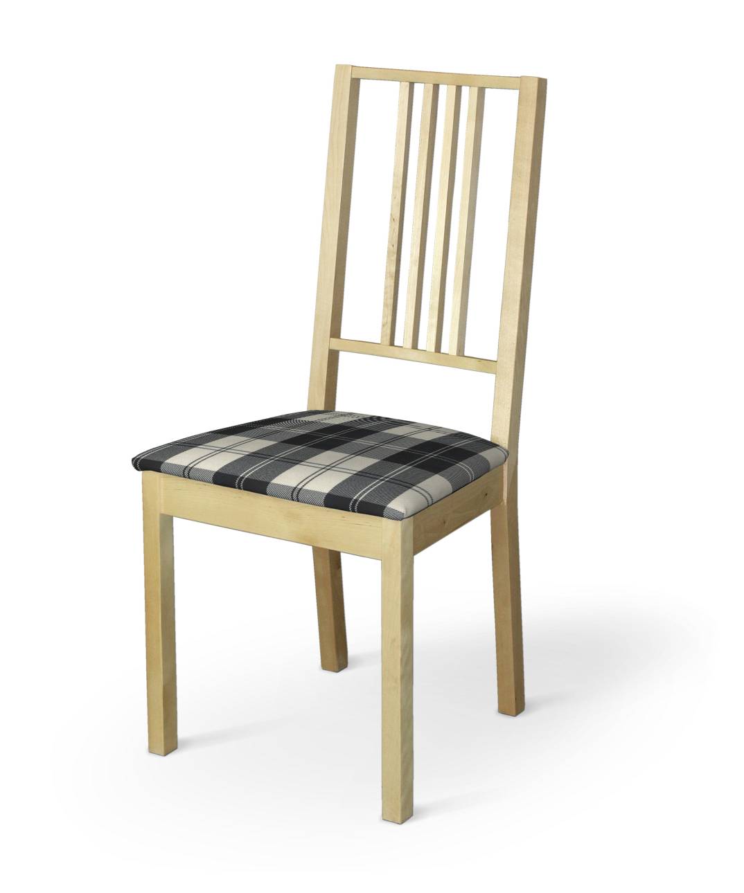 Dekoria Potah na sedák židle Börje, černo-bílá kostka, potah sedák židle Börje, Edinburgh, 115-74