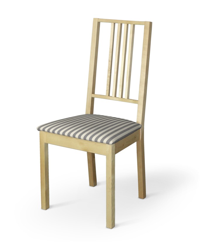 Dekoria Potah na sedák židle Börje, šedo - bílá - pruhy, potah sedák židle Börje, Quadro, 136-12