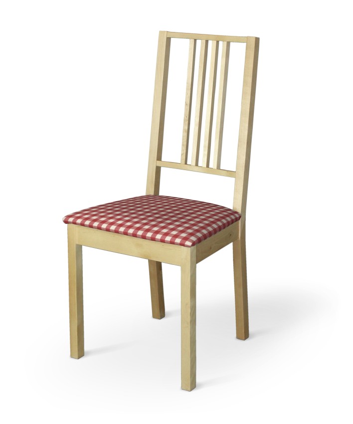 Dekoria Potah na sedák židle Börje, červeno - bílá střední kostka, potah sedák židle Börje, Quadro, 136-16