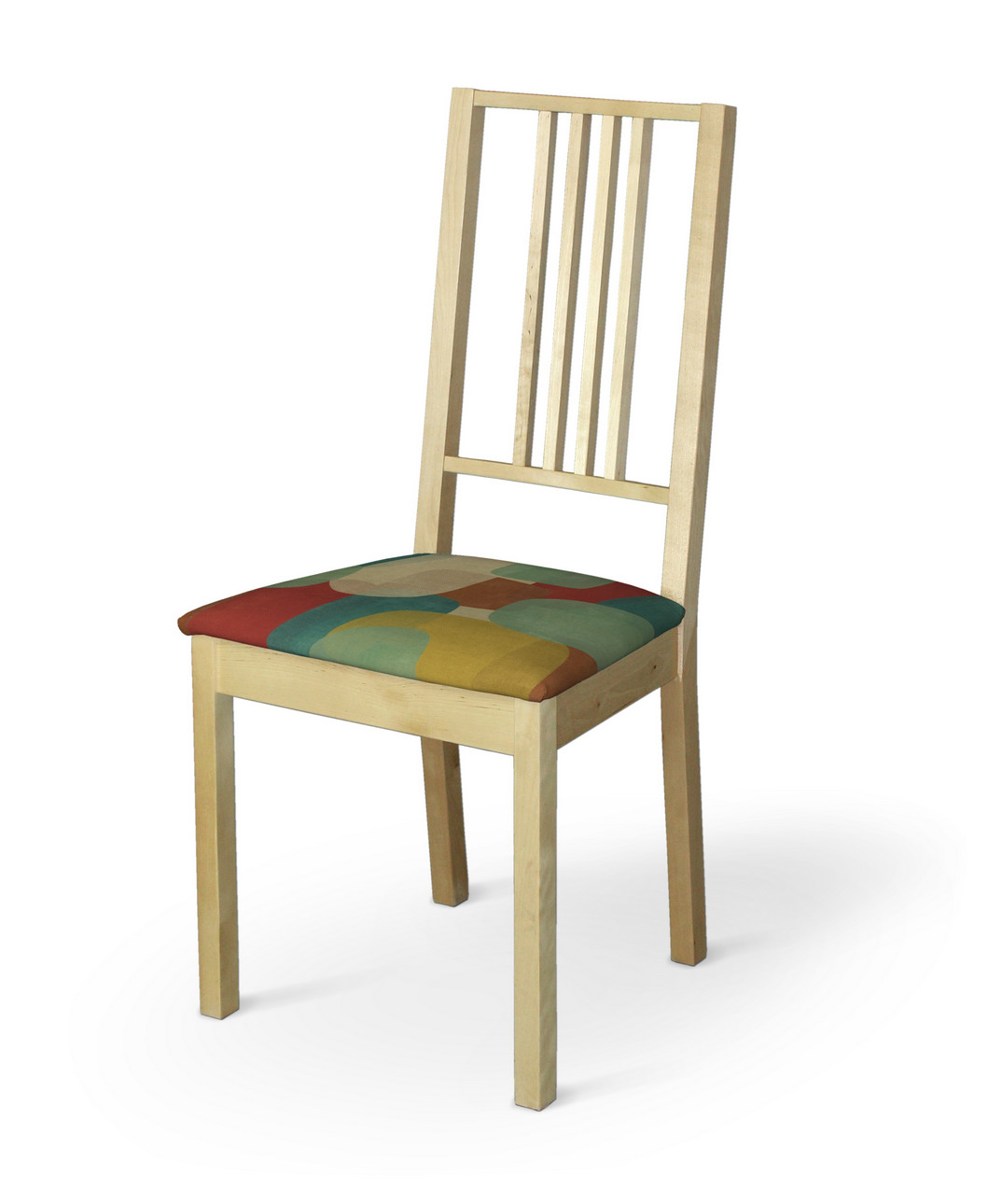 Dekoria Poťah na stoličku Börje, geometryczne wzory w czerwono-zielonej kolorystyce, poťah na stoličku Börje, Vintage 70\'s, 143-75