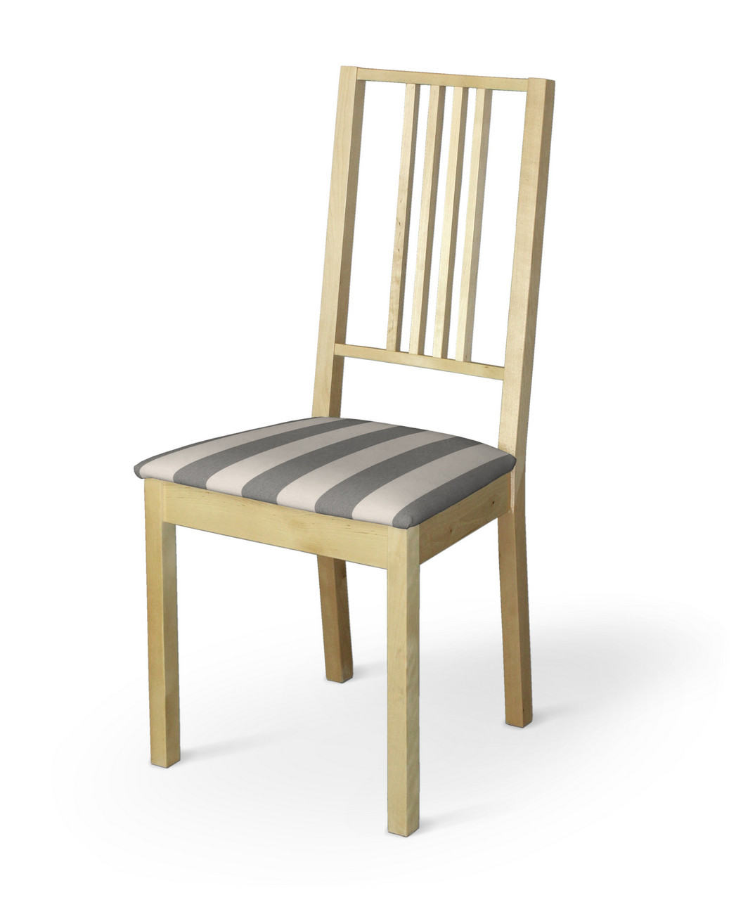 Dekoria Potah na sedák židle Börje, bílé a šedé svislé pruhy, potah sedák židle Börje, Quadro, 143-91