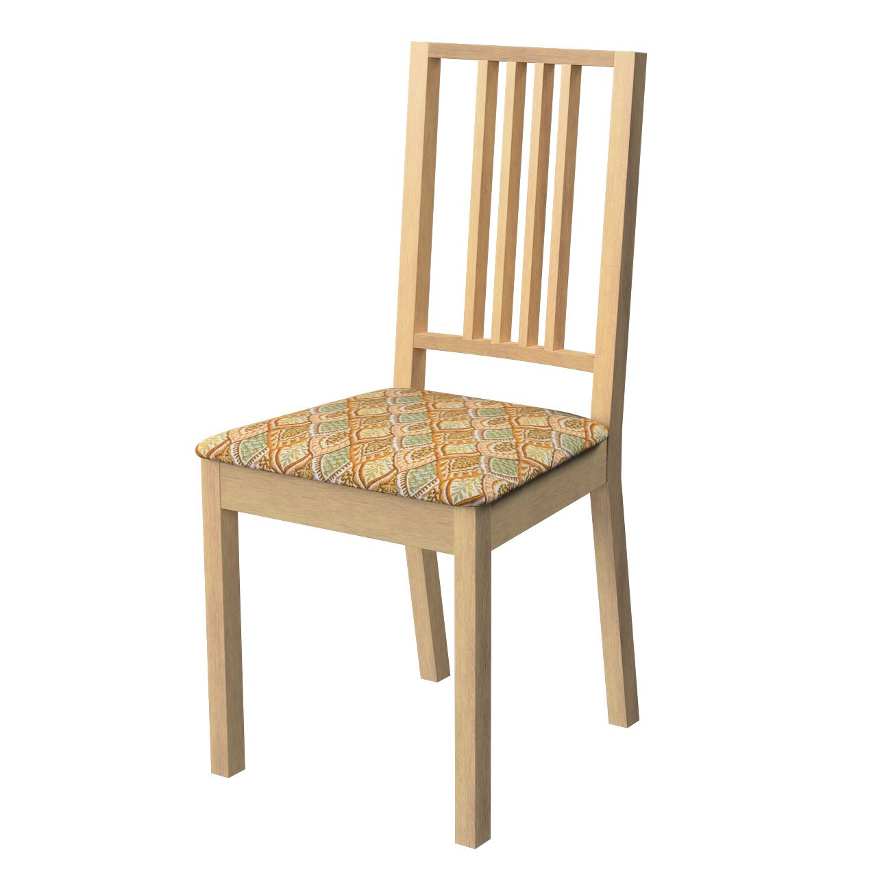 Dekoria Poťah na stoličku Börje, béžový a zelený kvetinový motív, poťah na stoličku Börje, Intenso Premium, 144-28
