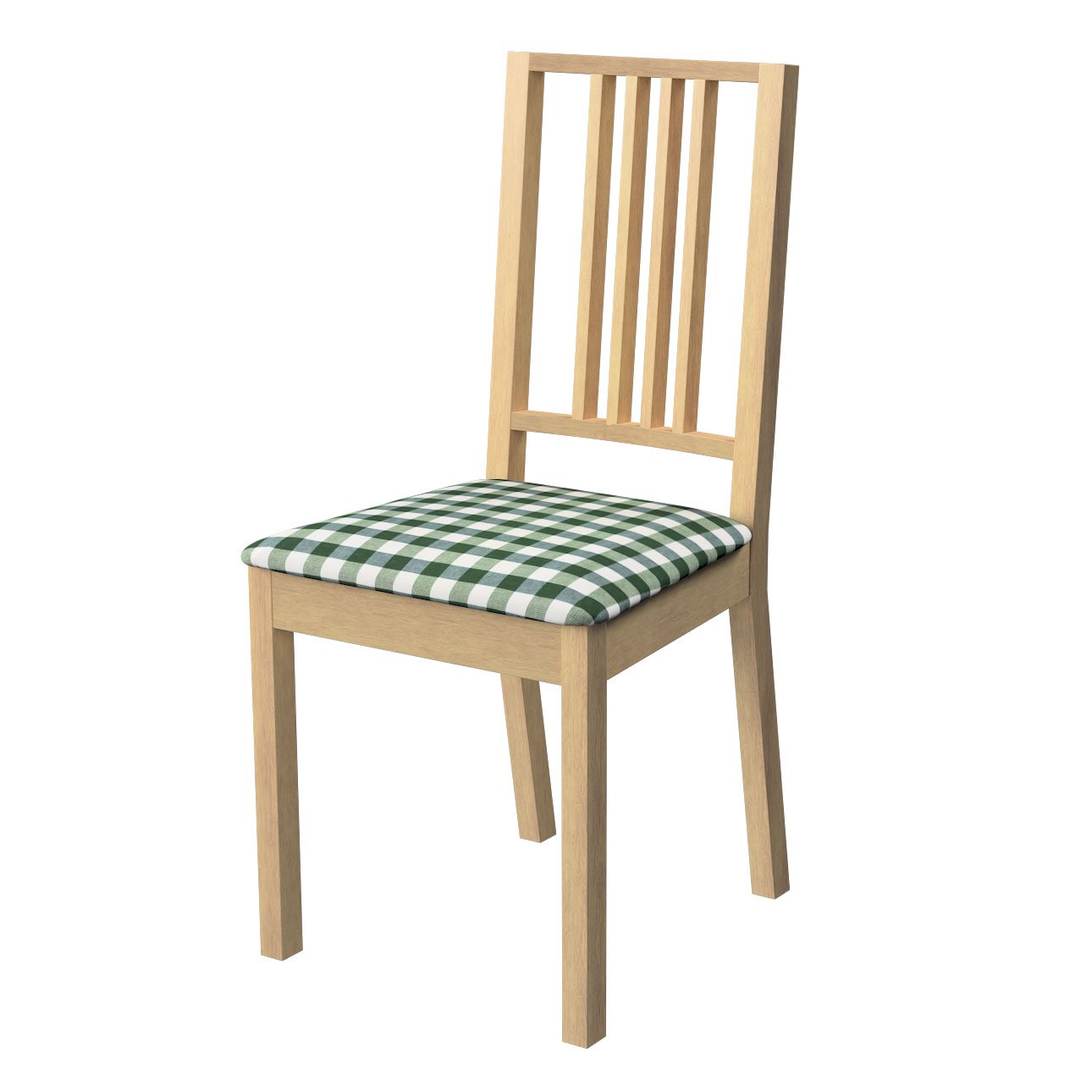 Dekoria Potah na sedák židle Börje, zelená a bílá, potah sedák židle Börje, Quadro, 144-34