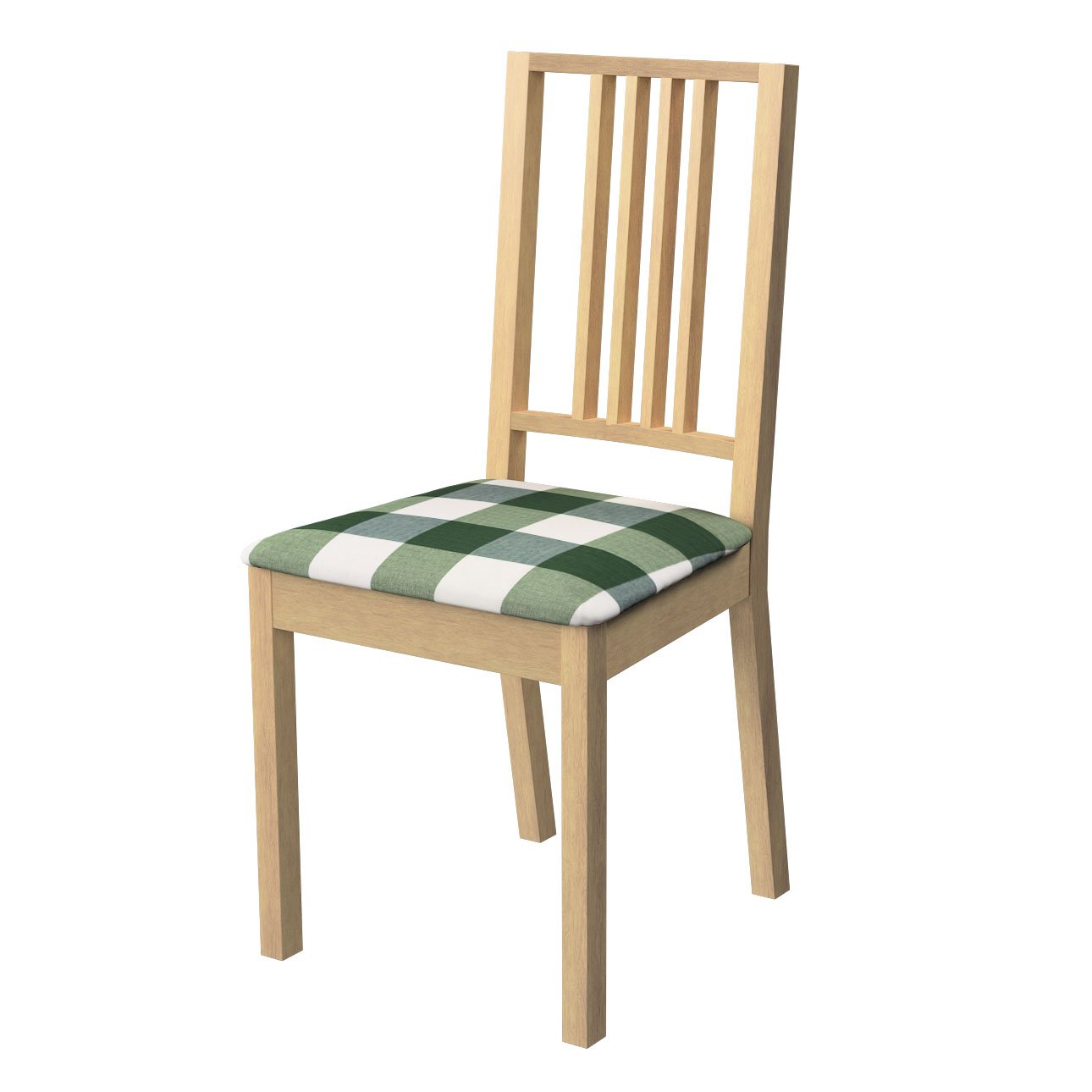 Dekoria Poťah na stoličku Börje, zelená a biela kocka (5,5x5,5cm), poťah na stoličku Börje, Quadro, 144-36