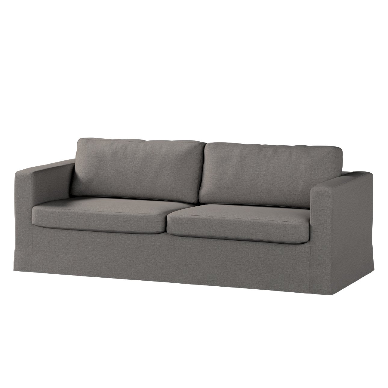 Floor length Karlstad 3 seater sofa cover graphite grey 115 77