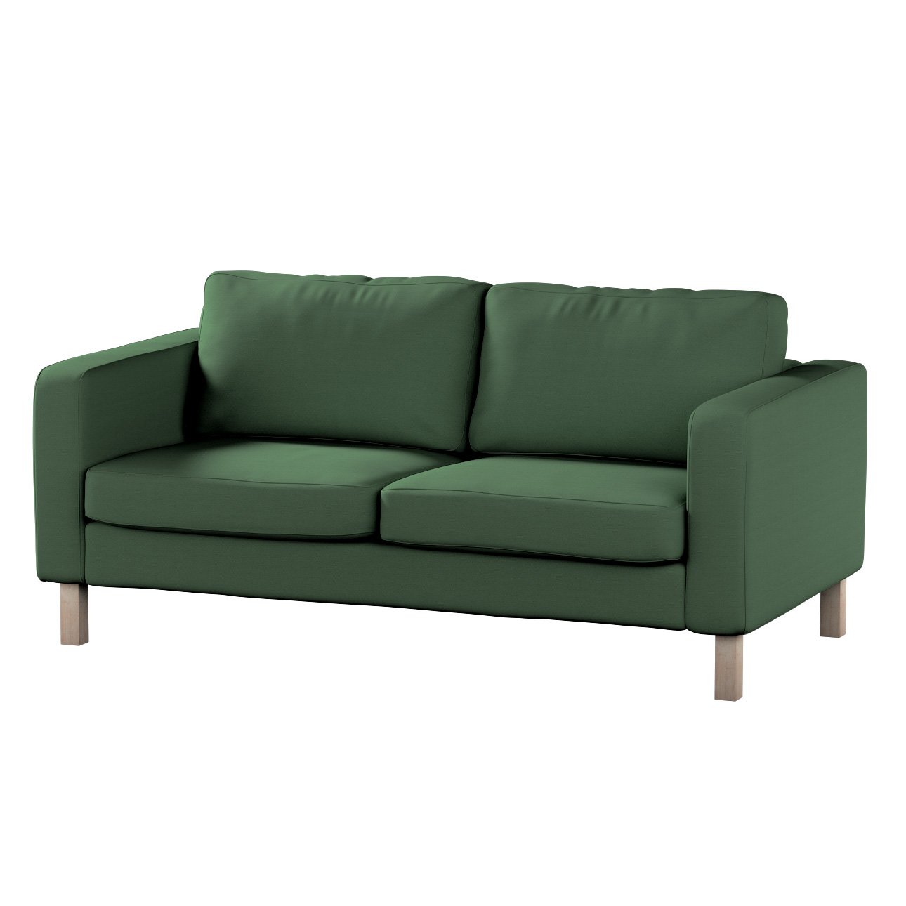 Dekoria Poťah na sedačku Karlstad (nerozkladací, 2-miestny, krátky), zelená, 165 x 89 x 64 cm, Cotton Panama, 702-06