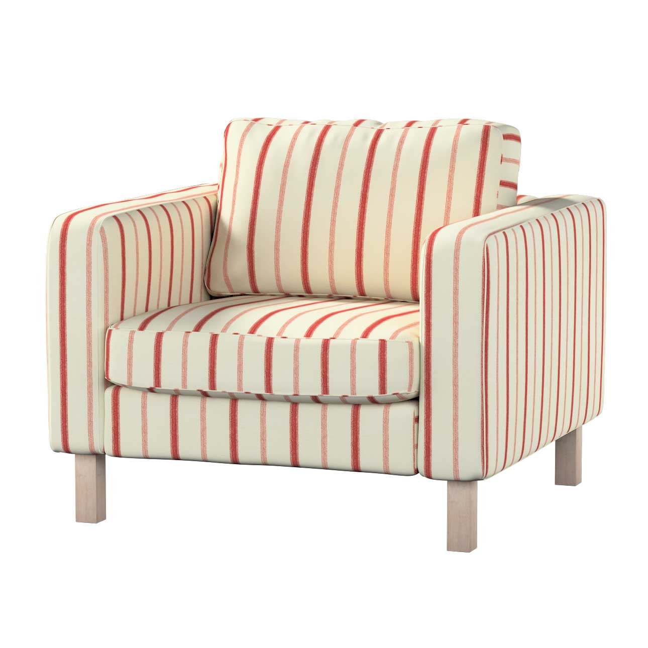 Red striped store accent chair