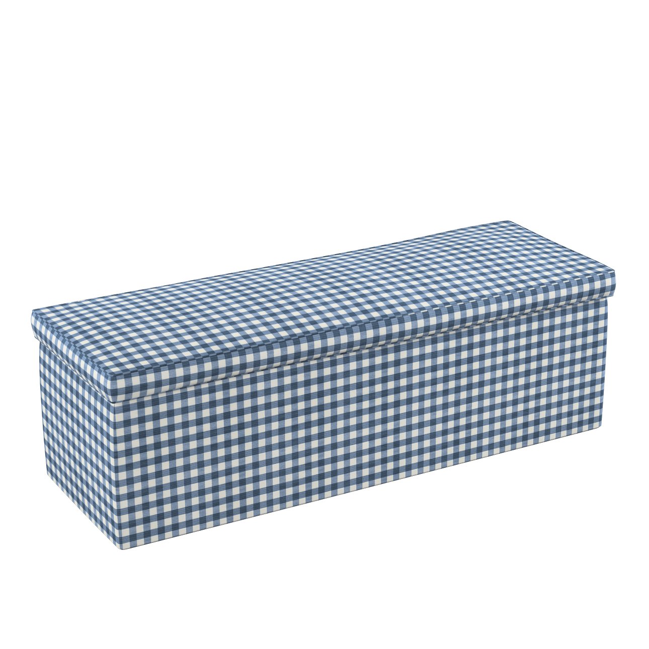 Dekoria Čalouněná skříň, tmavě modrá - bílá střední kostka, 120 x 40 x 40 cm, Quadro, 136-01