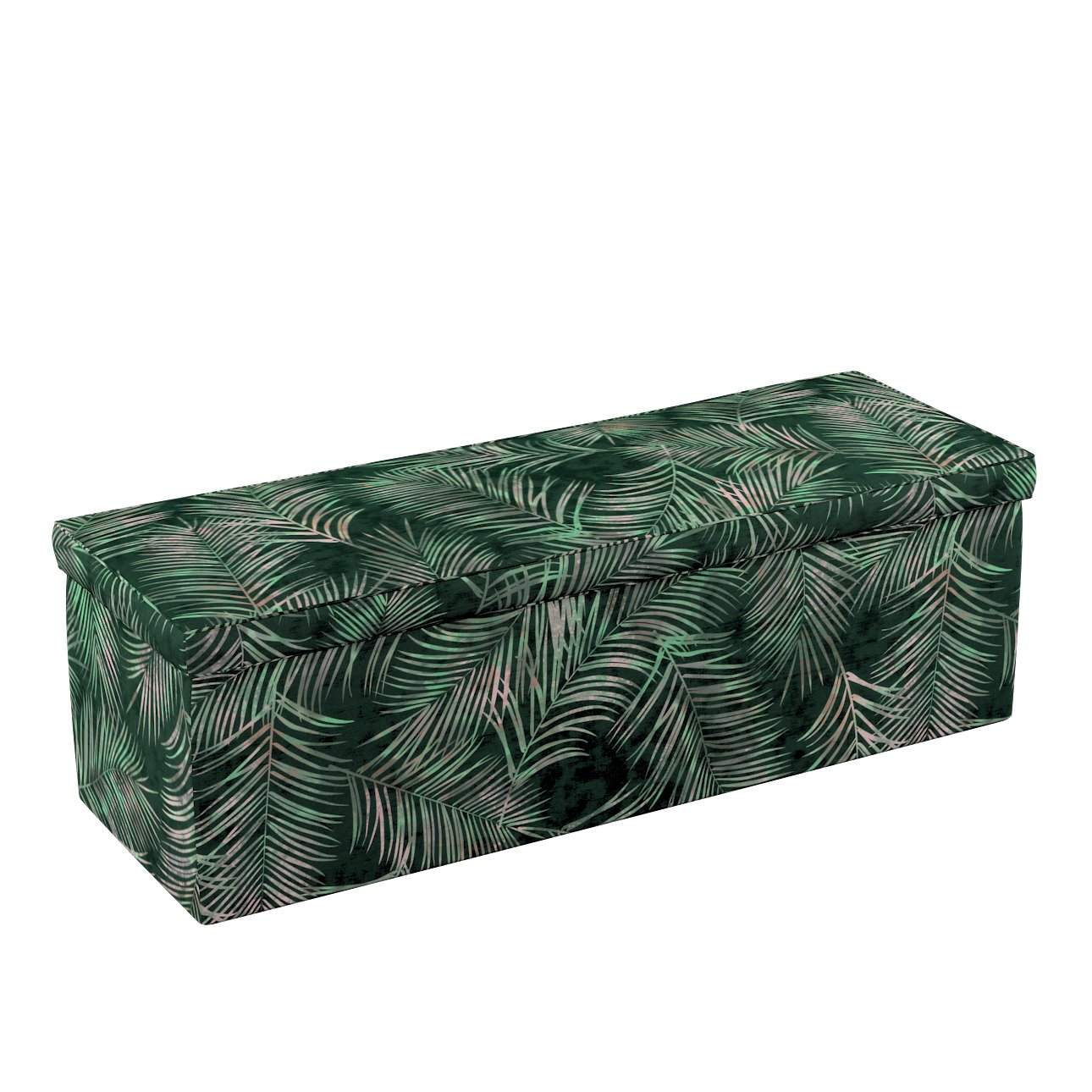 Dekoria Čalouněná skříň, stylizované palmové listy na zeleném podkladu, 90 x 40 x 40 cm, Velvet, 704-21