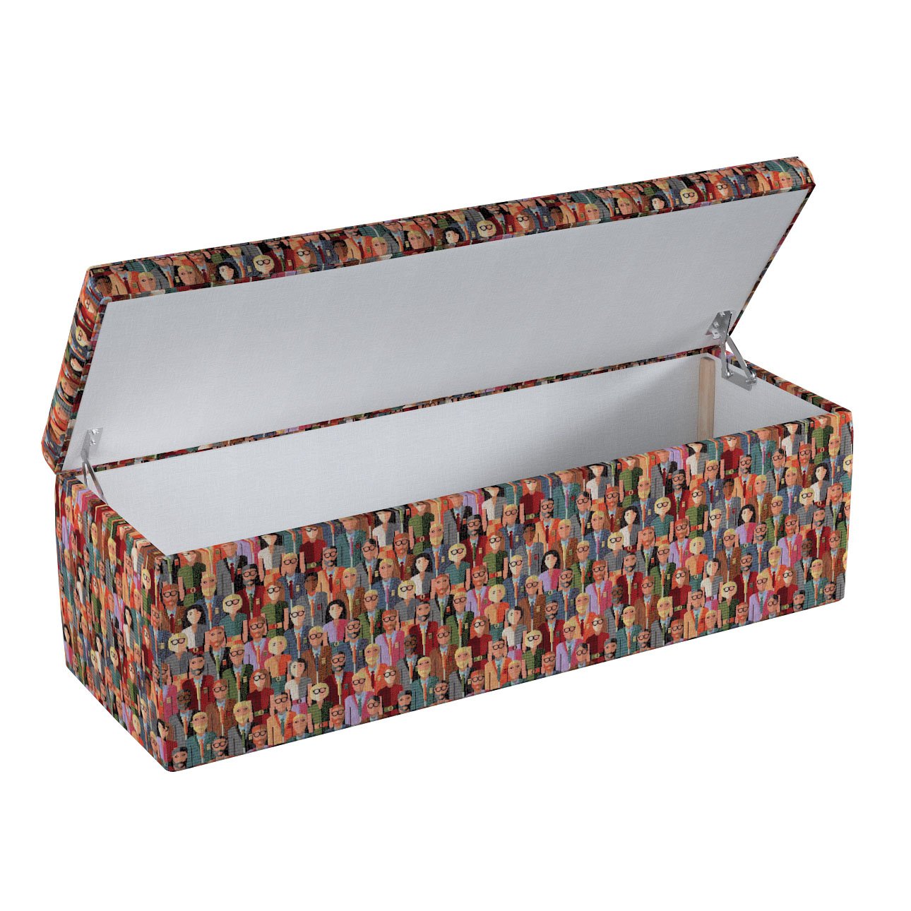 Dekoria Čalouněná skříň, červeno-modrá, 90 x 40 x 40 cm, Intenso Premium, 144-15