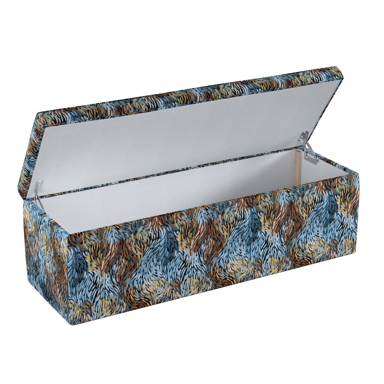 Dekoria Čalouněná skříň, modro-oranžová, 90 x 40 x 40 cm, Intenso Premium, 144-37