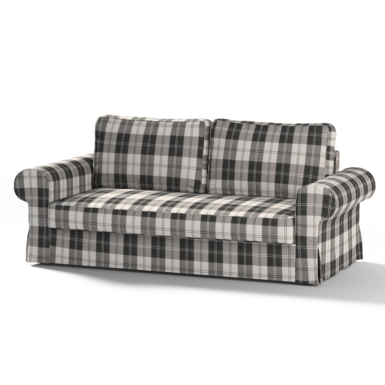 Black and white store plaid sofa