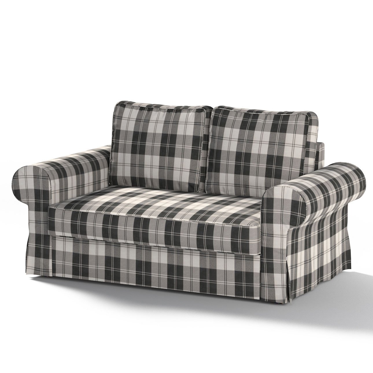 Backabro 2seat sofa bed cover, black & white tartan, 11574, Backabro 2seat sofa bed cover