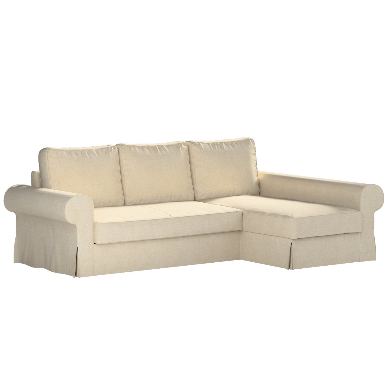 Backabro sofa bed with chaise longue cover, greybeige, 16226