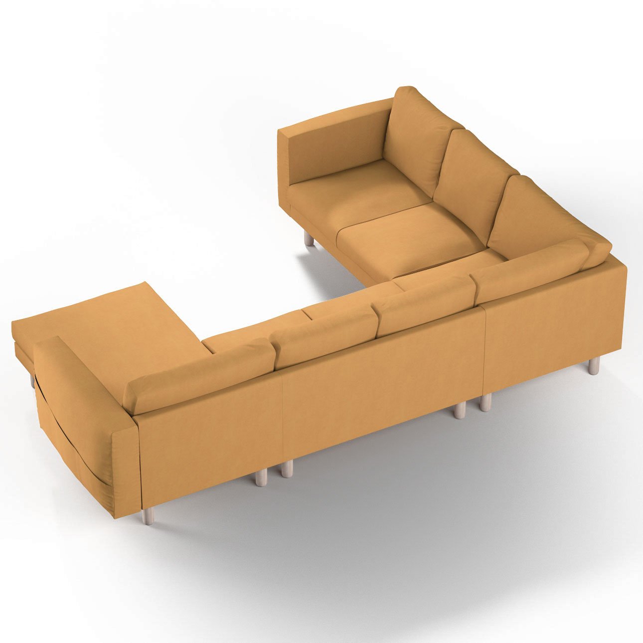5seat corner sofa with chaise longue cover, mustard, 70504